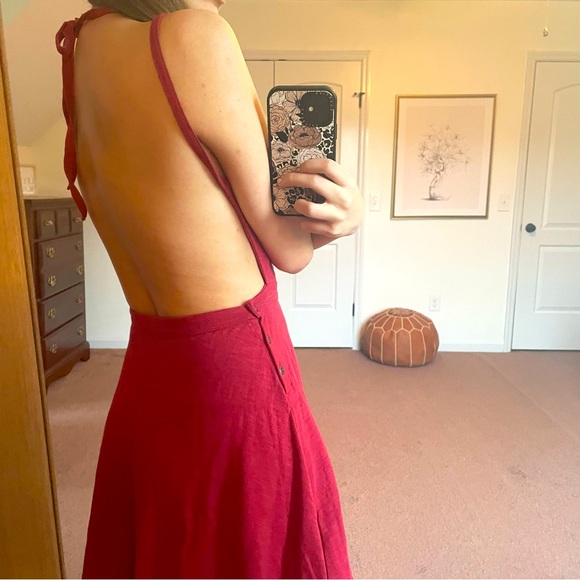 Free People Beach Womens Backless Lightweight Strappy Sun Dress Red Size XS - Picture 2 of 12